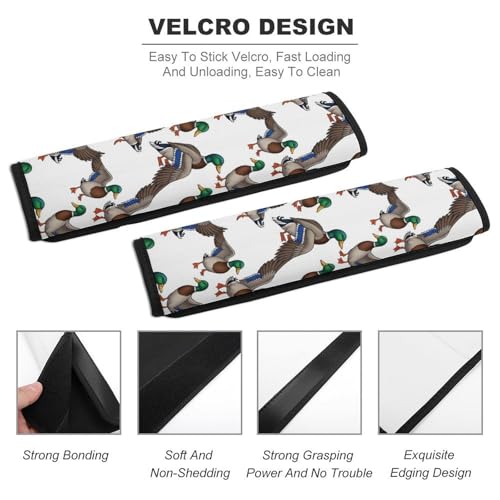 2PCS Universal Fit Car Seat Belt Pad for Kids, Most Cars, Mallard Duck White Seat Belt Cushion, Shock Absorption - color: Pattern 391