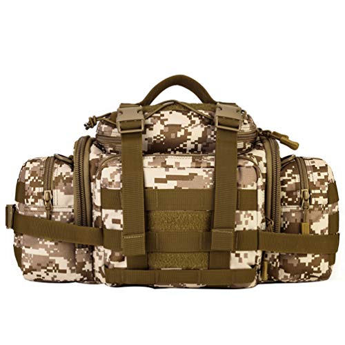 Tactical Assault Gear Sling Pack Hiking Duffle Fanny Packs MOLLE Compact Utility Military Waist Range Bag Heavy Duty EDC Camera Shoulder Backpack (Desert camouflage) - color: Desert camouflage