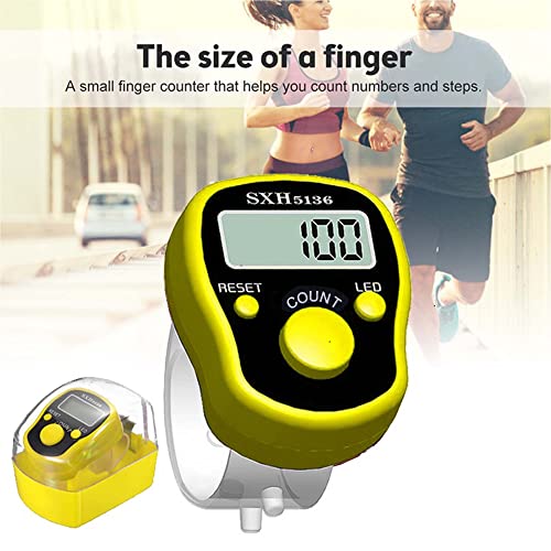 6-Pack Digital Tally Finger Counter with Led, Colorful Tasbeeh Tasbih 5-Digits Counter Clickers with Led Light, Carry Ring, Individual Hard Case for Muslims Pray Knitting Track Golf Lap - color: Bright color