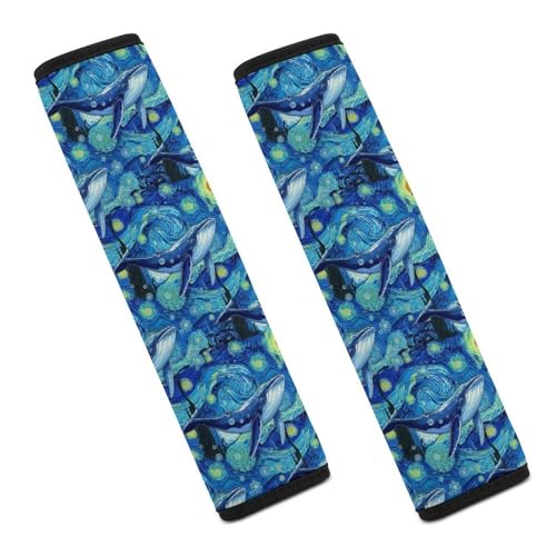 2 Pack Watercolor Dolphin Car Seat Straps Shoulder Pads Soft Padded Shoulder Harness Cover for Adult Use, Stroller Pushchair High Chair, Pressure Relief - color: Pattern 1216