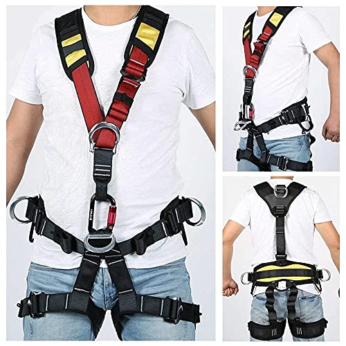 Climbing Seat Belt, Large Size Safety Belt Climbing Gear for Tree Climbing, Fire Rescue, Rappelling - color: Black1
