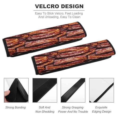 2PCS Fried Bacon Seat Belt Cover Soft Padded Neck Strap Covers for Kids, All Vehicles, Comfortable Driving - color: Pattern 488