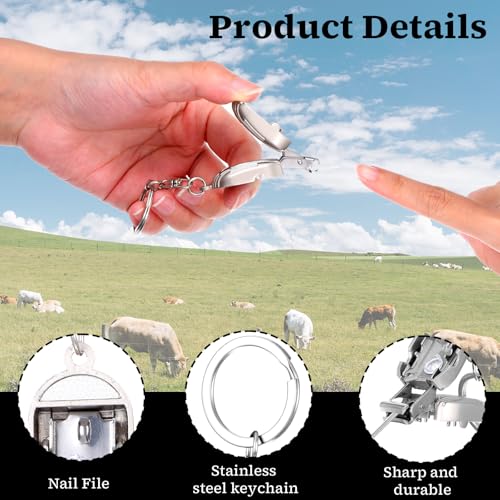 2 pcs Folding Mini Nail Clippers for Business Travel Trips Office | Portable Foldable Keychain Nails Clipper Stainless Steel Traveling Case Shape Nail Trimmer for Fingernails Toenails