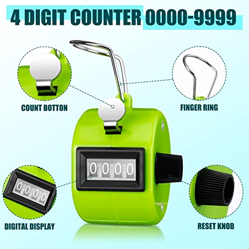Kingdder 25 Pcs Hand Held Tally Counter 4 Digit Mechanical Palm Click Counter Handheld Tally Number Clicker for Counting Numbers Golf Sports Events Office Stadium - color: Multi Colors