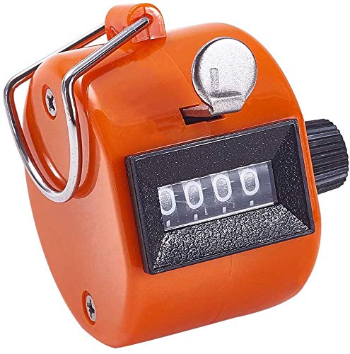White Deer Hand Tally Counter 4 Digit Number Dual Clicker Golf Handy Convenient - color: orange