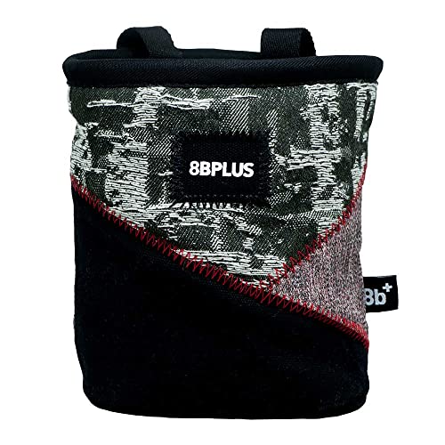 8BPLUS PROBAG - Chalk Bag for Climbing & Bouldering - Belt, Carabiner and Giftbox Included - Wide Opening - Brush Holders for Left & Right Handers - style: BROKEN ROCK