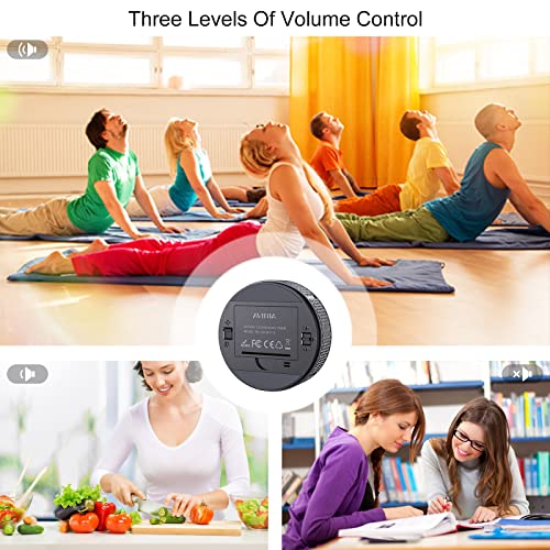 AVINIA Digital Kitchen Timers, Visual timers Large LED Display Magnetic Countdown Countup Timer for Classroom Cooking Fitness Baking Studying Teaching, Easy for Kids and Seniors Silver - color: Silver