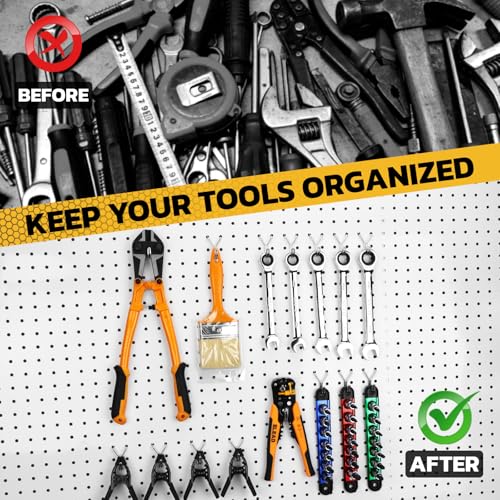 ELEAD 45-Piece Pegboard Hooks J-Hook, Silver J Hooks for Pegboard, Fits 1/8” & 3/16” Pegboards, Heavy Duty Peg Board Hooks for Hanging Keys, Retail Items & Small Tools - style: Silver J Hooks