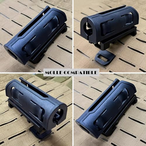 Quick Draw Tactical Flashlight Holster, Rotatable Tactical Molle Light Holder for Duty Belt