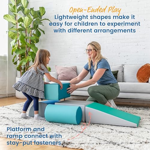 ECR4Kids SoftZone Climb and Crawl Playset, Building Blocks, Contemporary, 5-Piece - color: Contemporary