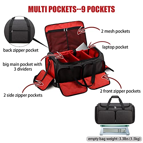 Sneaker Bag Travel Shoes Duffel Bag Men Women Gym Sport Luggage Duffle Carrying Case Bag Divider Adjustable Compartment Portable Soccer Athletic Shoes Carrier Heavy Duty Traveling Accessories