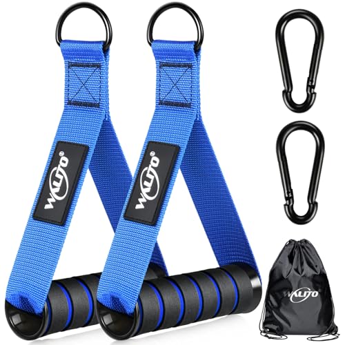 Exercise Handles, Cable Machine Handles for Gym Cable Attachments Training | 2 Pack Heavy Duty Handle with Non Slip Grip for Cable Machines, Pull Down Workouts, Resistance Bands and Home Gym Equipment - color: Blue