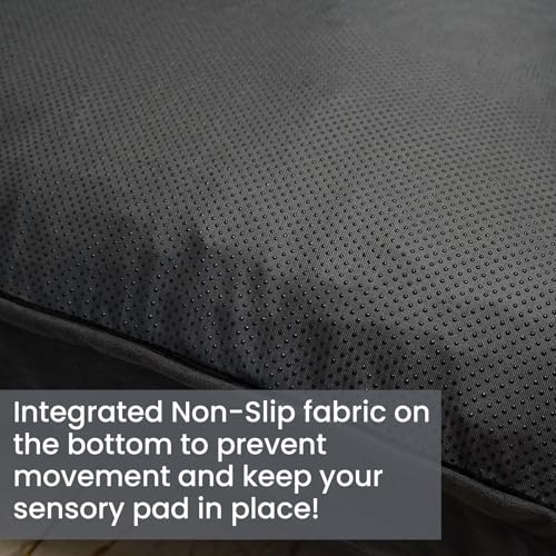 SENSORY4U Crash Pad for Kids Sensory Crash Pad with Foam Blocks - XL (5 Foot X 5 Foot) Grey - for Sensory Gym Room with Washable Cover