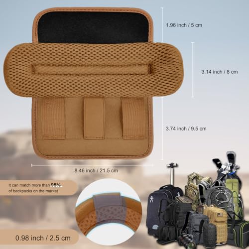 ZINZ 2-Pack Universal Wide Shoulder Pad with Ultra Thick Cushion for Bag Luggage Backpack Bag Crossbody - color: Khaki