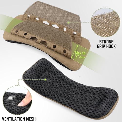 WYNEX Shoulder Strap Pad for Vest Carrier Accessories 2 Pack | 1000D Nylon Tactical Plate Shoulder Pads Strap Cushion, Flak Vest Shoulder Pads, Soft 3D Mesh Pads with Tactical Gear for Men - color: Khaki