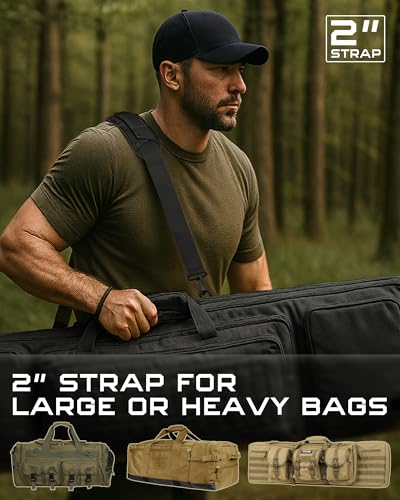 WYNEX Shoulder Strap, 55 inch Universal Bag Strap Replacement with Pad | Single Shoulder Strap with Detachable Thick Pad, Crossbody Bag Strap for Tactical Pouch Tool Bag Messenger Bag Luggage Duffle - color: Black, size: 2“ Strap