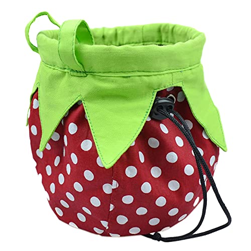 Strawberry Chalk Bag with Carabiner Drawstring for Rock Climbing Weight Lifting Rock Climbing Bag Chalkbag