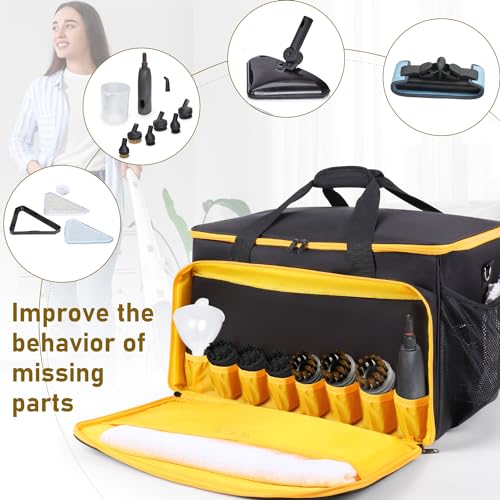 Adjustable Storage Bag Compatible with Wagner Spraytech C900134 Steamer Portable Steam Cleaner Carry Bag with Extra Pockets for Accessories (Bag Only)