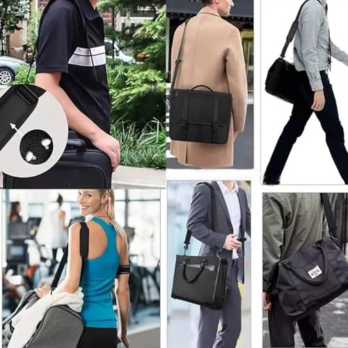 Wide Replacement Shoulder Strap Adjustable Crossbody Canvas Webbing for Messenger Bag Laptop Computer Bag - color: #1 - Black