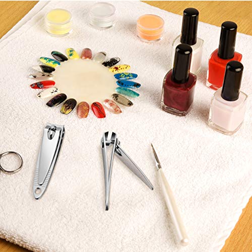32 Pieces Stainless Steel Fingernail Nail Clipper Bulk Silver Portable Toenail Clippers Cutter Set - size: 32 Count (Pack of 1)