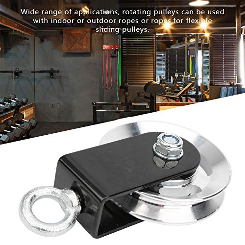 Fitness Equipment Bracket Stainless Steel Pulley, Heavy - Duty Mute Hanging Wheel with Soft Rollers, for Home Gym Functional Training Rig DIY Setup