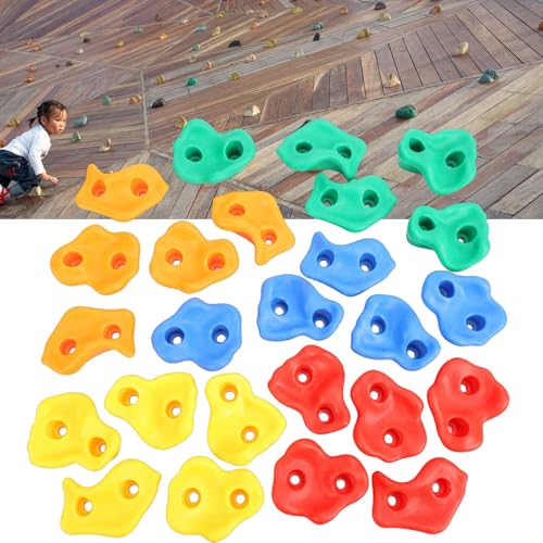 Rock Climbing Holds Set, Colorful Ergonomic Stones with Textured Grip for Indoor Outdoor Climbing Walls