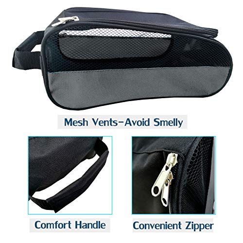 Golf Shoe Bag, Gray Golf Shoes Bags Men/Women Outdoor Zippered Carrier Bags with Ventilation Sport Shoes Bag Travel Shoe Bags (Grey) - color: Gray