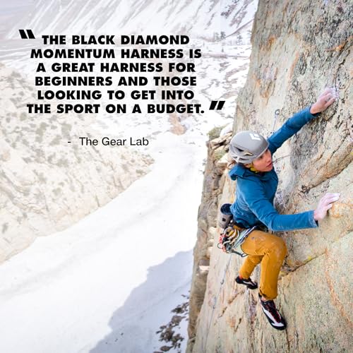 BLACK DIAMOND Men's Momentum Rock Climbing Harness, Adjustable Loops - color: Kingfisher Package 1.0, size: XS (24-27" Waist)