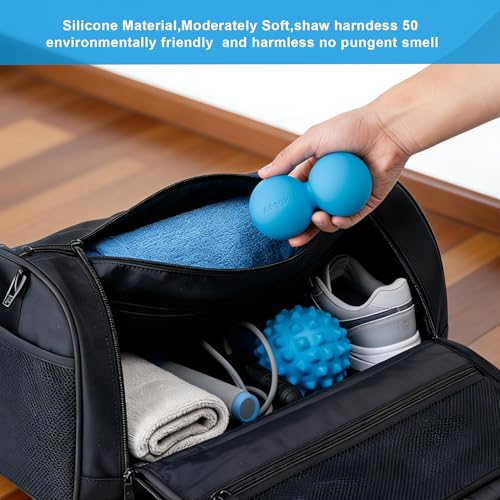 Aegero Peanut Massage Ball-Double Lacrosse Massage Ball, Mobility Ball for Myofascial Release,Yoga Therapy,Trigger Point Therapy,Muscle Knots and Acupoint Massage (Grey Firm Ball) - color: Grey