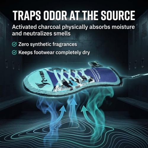 LIVEVIE Hygeen Activated Charcoal Shoe Deodorizer – Natural Scent Absorber & Moisture Wicker 2-Pack - color: Blue