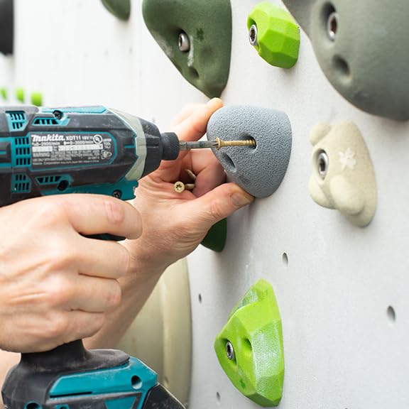 Atomik Climbing Set of 10 Medium Screw-On Basic Jugs in Gray