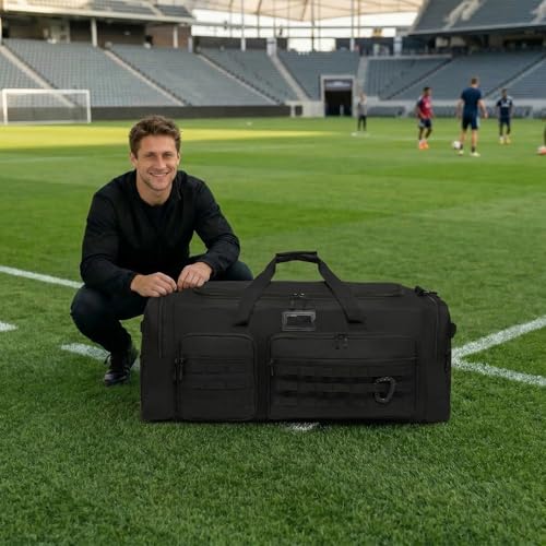 135L Extra Large Duffle Bag, Heavy Duty Sports Gym Travel Duffel Bag | for Basketball, Baseball, Hockey, Football, Helmets, and Pads - color: Black