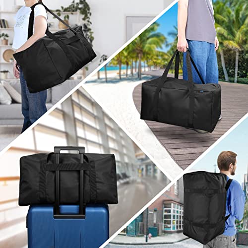 COOLBEBE 24x12x12 Inch Travel Duffle Bag, 53L Mid-Size Weekender, Black | Water Resistant for Overnight Trips, Camping, and Sports Gear Hauling - size: 24” x 12” x 12”