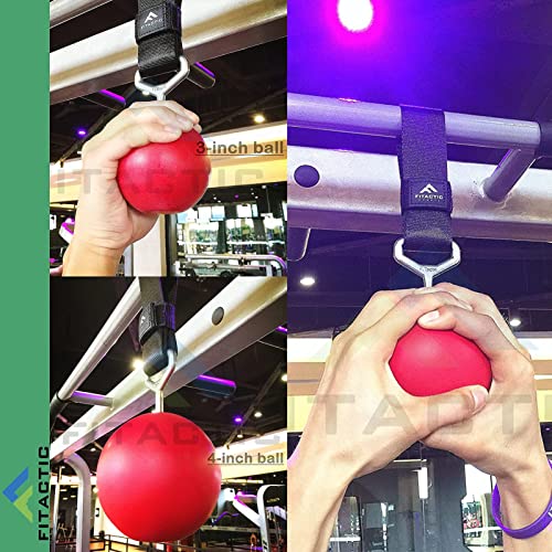 Rock Climbing Solid Training Cannonball Bomb Power Pull Up Ball Hold Grips for Straps for Finger, Forearm, Biceps, Back Muscles - color: Black (3")