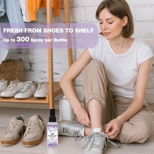Air Jungles Shoe Deodorizer Spray 2 Oz 2-Pack, Lavender Odor Eliminator | Travel Size, Up To 300 Sprays Each, Smell Remover Footwear Freshener For Sneaker, Boot, Locker & Gym Bag