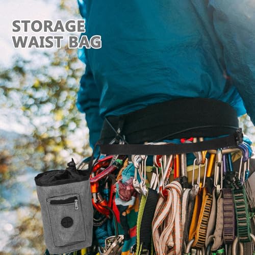 Hemobllo Anti-Slip Oxford Cloth Climbing Chalk Bag with Zippered Pocket and Secure Closure Gymnastics and Rock Climbing Chalk Bucket with Portable Waist Pouch for Outdoor Training