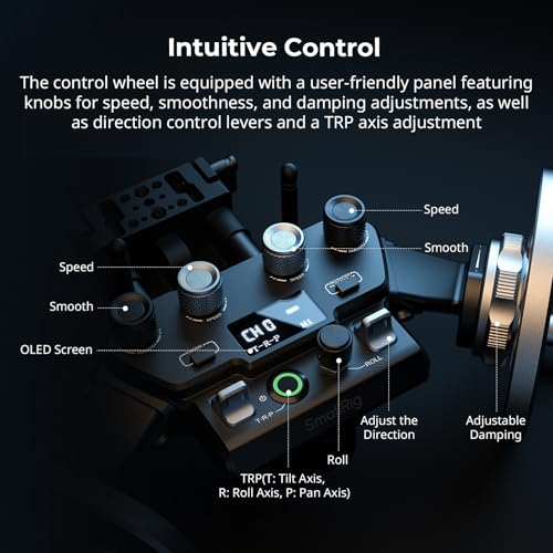 SmallRig Gimbal Control Wheels for DJI RS2 / RS 3 Pro/RS 4 / RS 4 Pro/RS 5 | Intuitive Control | Adjustable Damping | Dual Power Supply, for Heavy Duty Tripod - 4525 - style: Gimbal Wheel