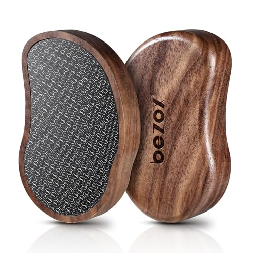 BEZOX Glass Foot File - Nano-Glass Pumice Stone Foot Scrubber, Heel File Callus Remover for Silky Smooth Feet, Portable Pedicure Tool for Summer & Vacation - Walnut Wood Handled