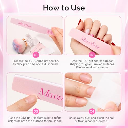 MelodySusie 2Pcs Nail Files 100/180 Grit Emery Boards Pink | Double Sided, Acrylic Gel Natural Nails, Professional Manicure Pedicure Shaping Tools, Home and Salon Use - size: 2Pcs Diamond Shape