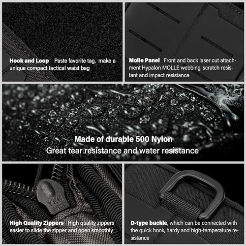 TACTICAL GEEK Block E2.0 EDC Compact Waist Pocket Pouch, Multi-Purpose Molle EDC Pouch Gadget Organizer, Multi-Purpose Molle Tool Pouch for Multitools, Nylon Daily Utility Tool Organizer Bag Black - color: Black
