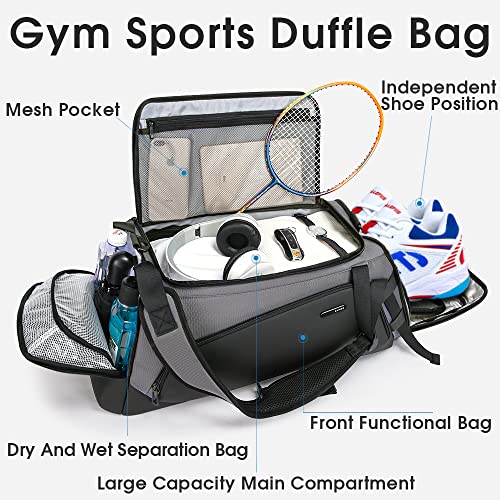 BANGE Gym Sports Duffel Backpack for Man & Women… - color: Grey
