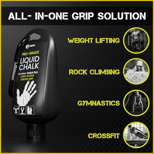 EAGLES Pro Grade Gym Liquid Chalk 60, 120 or 280ml Mess-Free Chalk for Weightlifting, Gymnastics Rock Climbing, Pole Grip, Sports Dries in Seconds - Sweat-Resistant and Long Lasting - style: 60ml