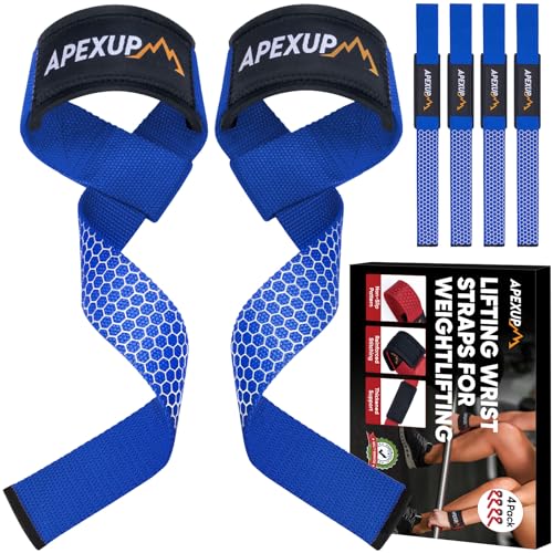 Weight Lifting Straps for Weightlifting, Lifting Wrist Straps Gym, Deadlift Strap, Anti Slip Silicone Weightlifting Strap Men Women Powerlifting, Strength Training - color: Blue, size: 2 Pair