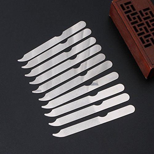 Parts Express Stainless Steel Metal Nail File, Double Side Fingernail Toenail Files Metal File Buffer Fingernails Toenails Art New Pedicure Tool for Salon and Home Manicure Files (F, 10)