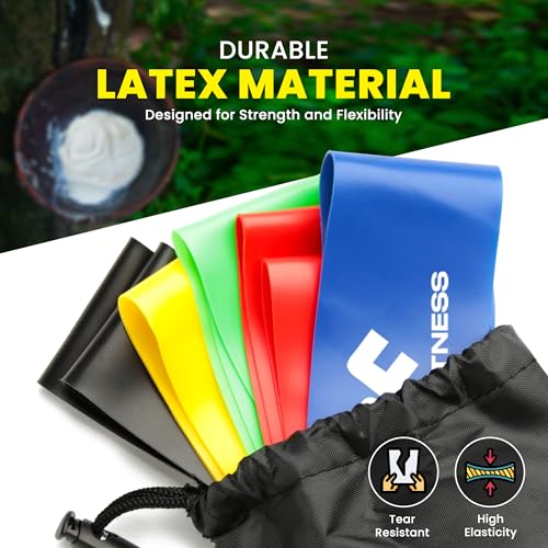 Utopia Fitness Loop Resistance Bands for Working Out Set of 5, Resistance Loop Bands for Exercise Stretching Strength Training, Home Gym Equipment Pilates Yoga Leg Glute Arm Workout Kit for Women Men
