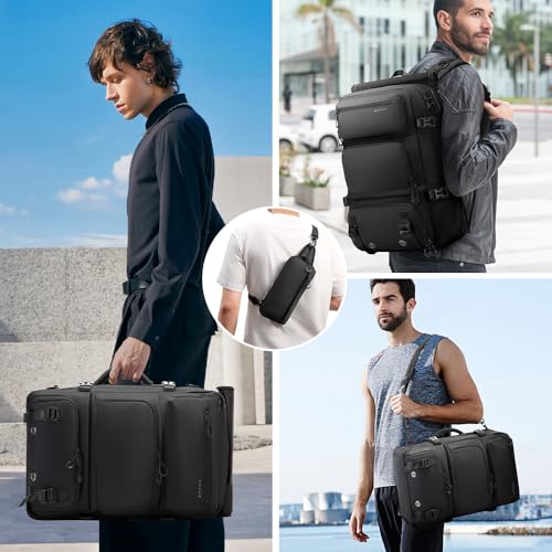 FUTURE AESTHEICS Travel backpack Carry-on Travel Backpack For Women Men Flight Approved Business Weekender Overnight Waterproof Daypack (Black) - color: Black