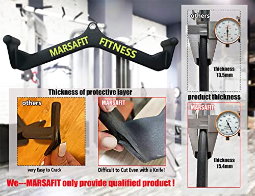 MARSAFIT Home Gym Fitness Rowing T-bar V-bar Pulley Cable Machine Attachment, Bicep Curl Tricep LAT pulldown Bar Back Strength Training Handle Grips LAT Pull Down Bar for Seat Row Workout - style: Btbar 1903