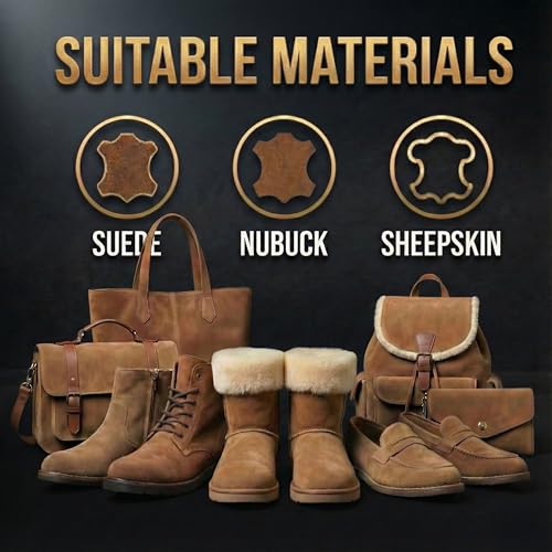 Eagle Suede & Nubuck Cleaning Kit – 5-Piece Set with Foam Suede Cleaner & Protector Spray, 3-Way Brush, Scrub Brush & Cloth – Suede Care Kit for Shoes & Boots- Compatible with Ugg Boots