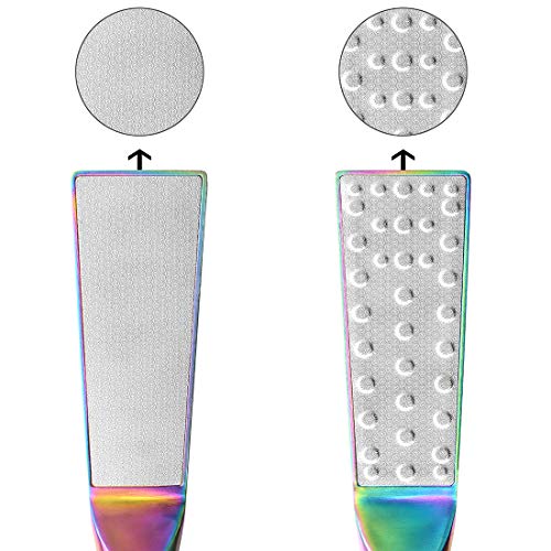 2 Pack Pedicure Foot File Callus Remover, Double-Sided Scrubs Stainless Steel Foot Rasp Professional Dead Skin Callus Accessories for Wet and Dry Feet - size: 2