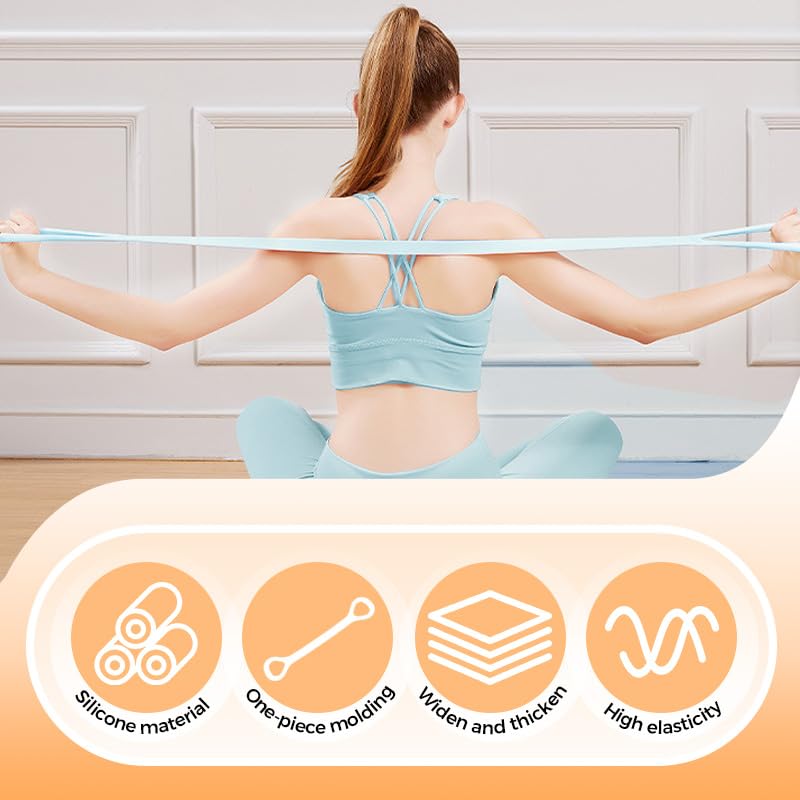 2026 New Figure 8 Resistance Band with Handles, Elastic Bands for Working Out,Arm,Back,Shoulder Training Elastic Ropes,Exercise Equipment for Yoga, Pilates,Physical Therapy Stretching - color: Blue